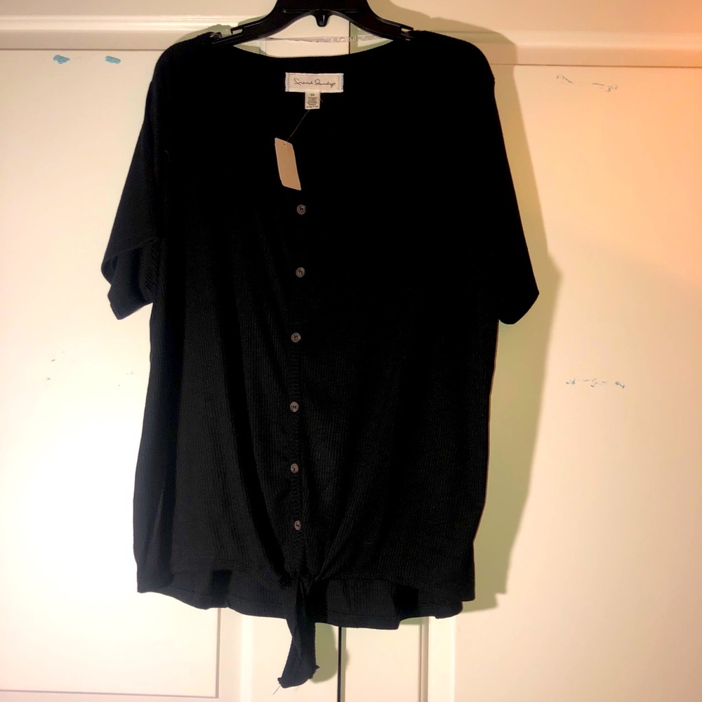French Laundry Button Down Ribbed Short Sleeve